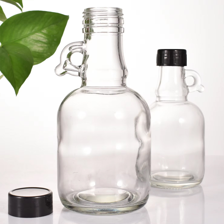 Mini botella vacía de licor de jarabe de arce para la tos de azúcar, 250 ml, 500 ml con asa