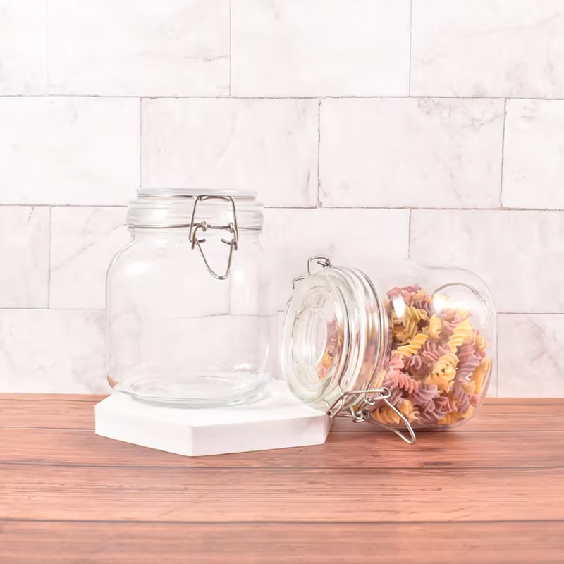 Tarro de vidrio hermético con hebilla de 750 ml y 1000 ml