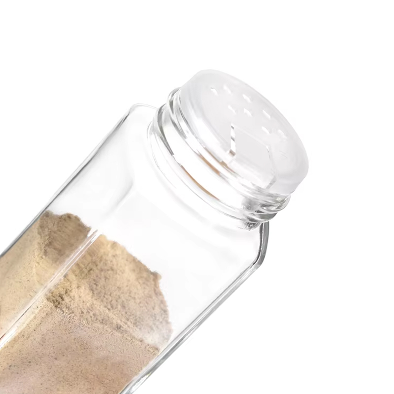 Venta caliente 120 ml polvos de especias condimentos contenedores condimentos tarros de especias de vidrio cuadrados
