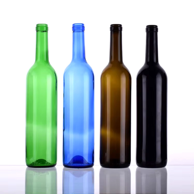 Botella de vodka de vino de vidrio con forma de Burdeos vacía al por mayor de 1000 ml