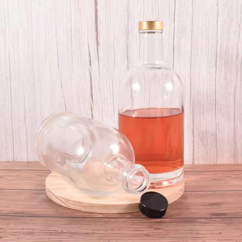 Botellas de vidrio de vodka elegantes de 750 ml 