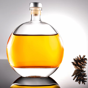 Botellas De Licor De Vidrio 250ml Transparente Redonda