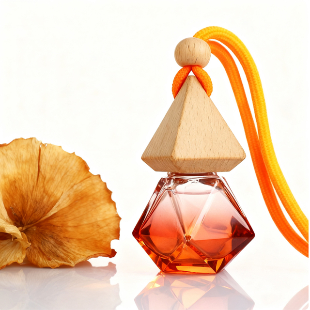 Botella de cristal vacía del perfume del ambientador de aire del coche del difusor del coche del perfume de la ejecución al por mayor de la forma 8ml del diamante