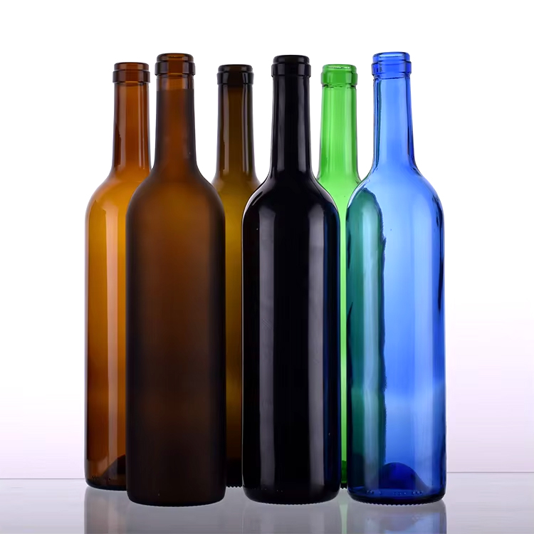 Botella de vodka de vino de vidrio con forma de Burdeos vacía al por mayor de 1000 ml