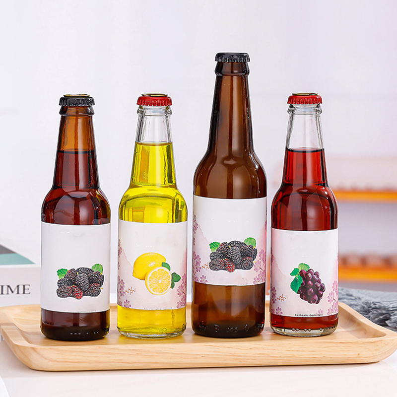 Fabricantes de botellas de cerveza de vidrio 250 ml 275 ml 330 ml 500 ml Botella de vidrio transparente Botella de vidrio de limonada vacía