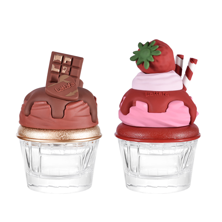 Botella de perfume creativa con forma de helado: bonito envase de fragancia de vidrio inspirado en un postre con tapa personalizada