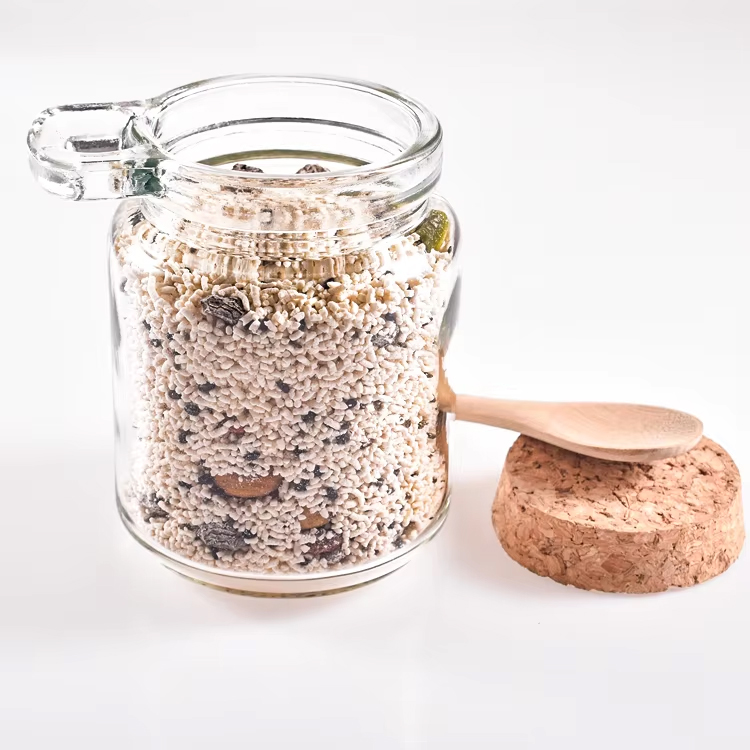 Tarro de especias de almacenamiento de 150 ml con cuchara de madera