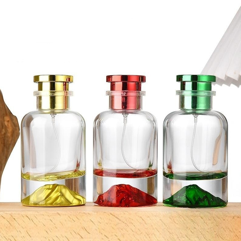 botella redonda pesada del espray de perfume del cilindro de la parte inferior 100ml del volcán de la base pesada de 30ml 50ml