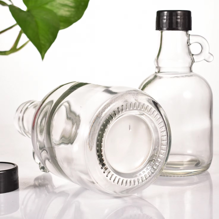 Mini botella vacía de licor de jarabe de arce para la tos de azúcar, 250 ml, 500 ml con asa