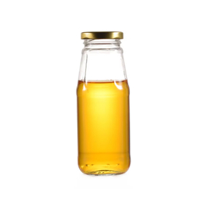 Botella de leche de bebida de vidrio vacía de forma redonda al por mayor de 350 ml 