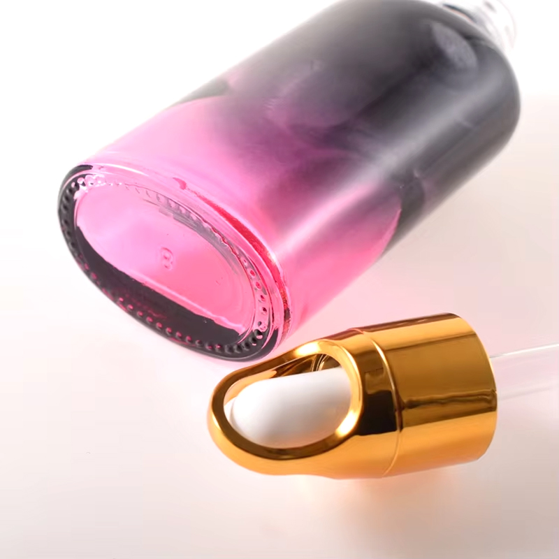 Vidrio degradado ecológico 10ml 20ml 30ml 50ml Botella cuentagotas de vidrio de aceite esencial de suero único reciclable