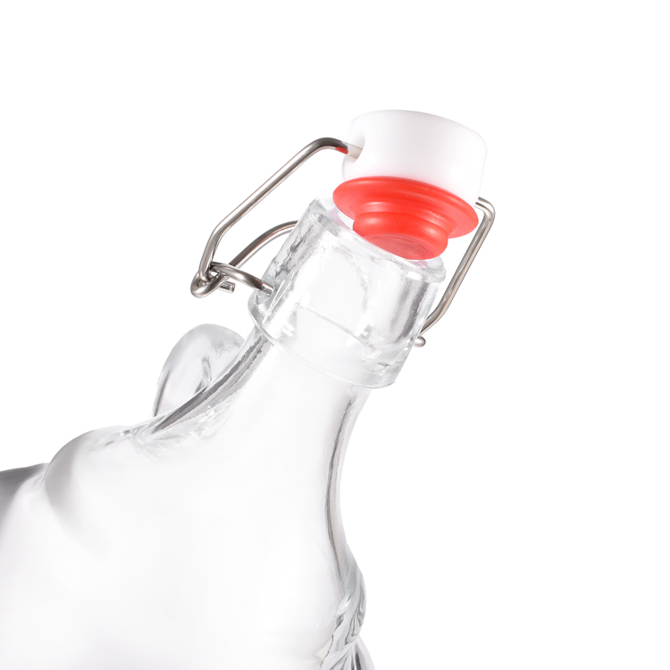 Stock California Botella de vidrio de 2 litros, cultivadores de vidrio con tapa abatible para cerveza, juego de cultivadores de 64 onzas con tapas, ideal para elaboración casera