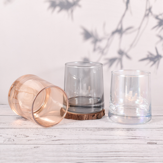 Tarros de vela de cristal con estilo de color clásico de lujo al por mayor de China de 250 ml para tarros de fabricación de velas