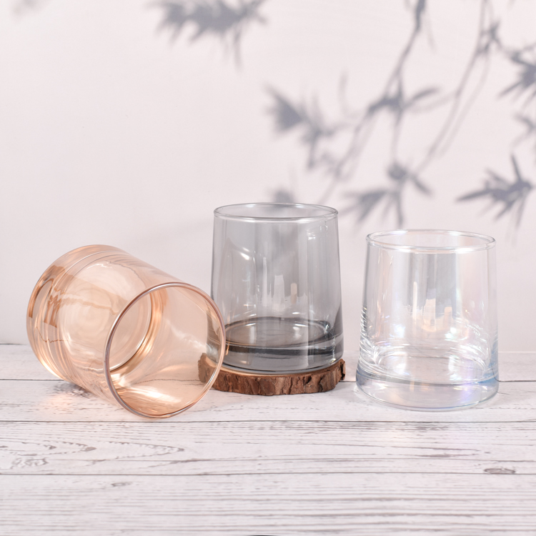 Tarros de vela de cristal con estilo de color clásico de lujo al por mayor de China de 250 ml para tarros de fabricación de velas