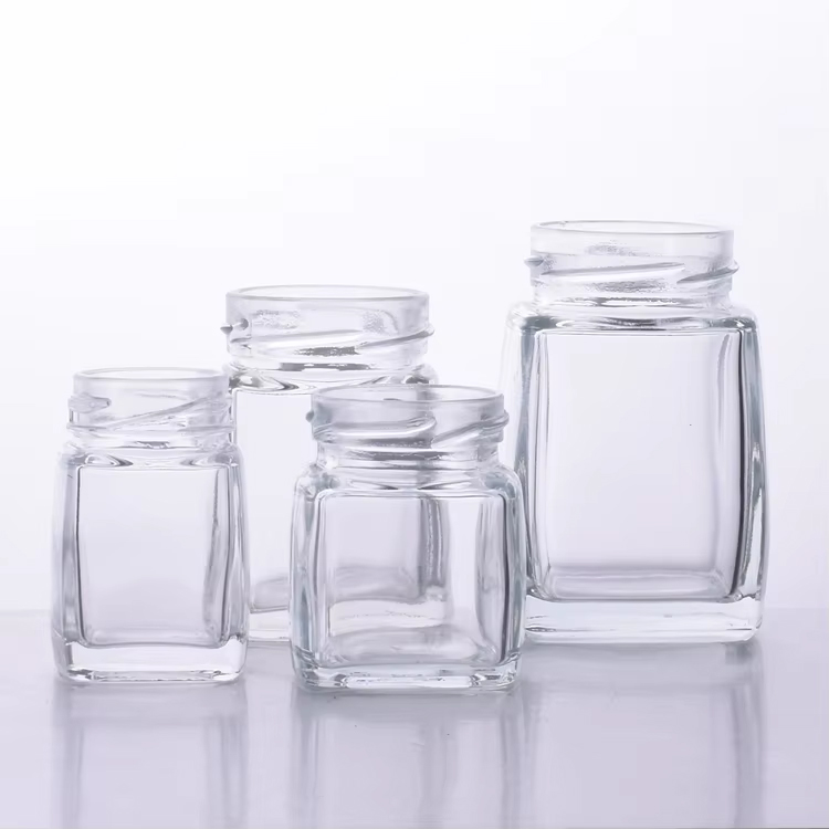Contenedor de almacenamiento de alimentos de nido de pájaro de vidrio cuadrado con tapa sellada