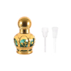 Venta al por mayor de alta gama 10 ml Mini vacío oro perfume vidrio rollo en botella corona electrochapa rollo bola botellas de vidrio