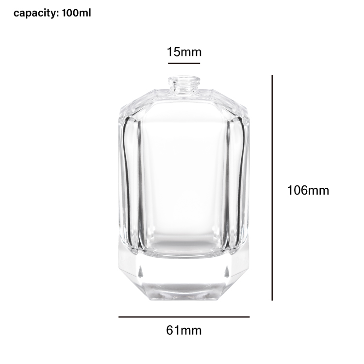 Botella de perfume de cristal de lujo de 30ml, 50ml, 100ml con tapas personalizadas, embalaje de fragancia vacío Premium