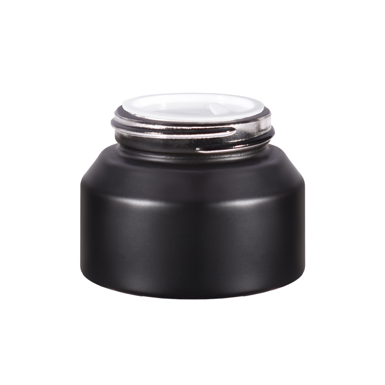 Tarro de crema de vidrio transparente de 10g, 30g y 50g con tapa de plástico brillante que tiene un buen rendimiento de sellado para retrasar el deterioro oxidativo