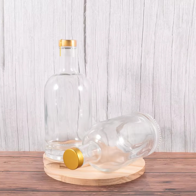 Botellas de vidrio de vodka elegantes de 750 ml 