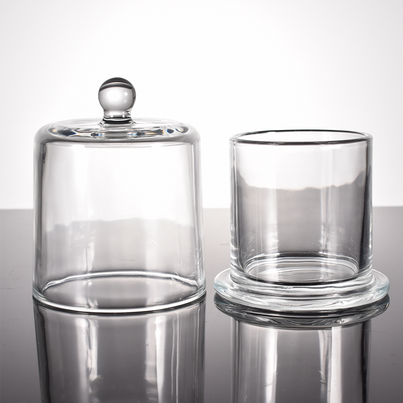 Tarro de vela de vidrio con diseño de campana dorada de 200 ml y 300 ml