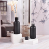 Botella difusora de láminas de vidrio negra redonda de lujo personalizada de 50 ml con tapa 