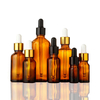 Botellas cuentagotas de vidrio ámbar de lujo de 5 ml, 10 ml, 15 ml y 20 ml con pipeta