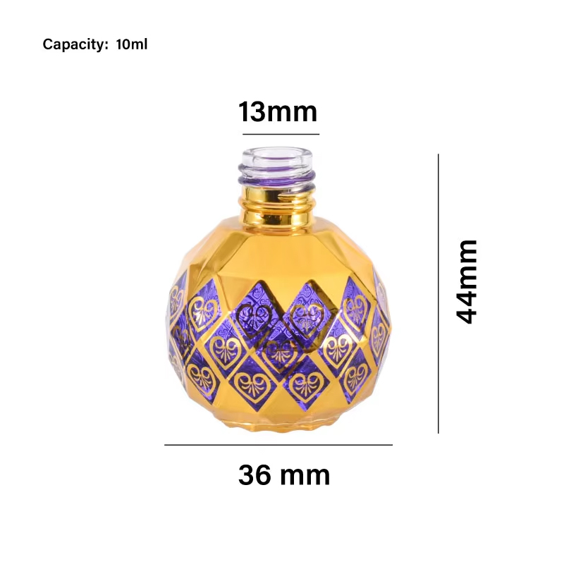 Rollo esencial dorado esférico de lujo de 10ml en botellas, viales árabes de botella con rodillo de perfume