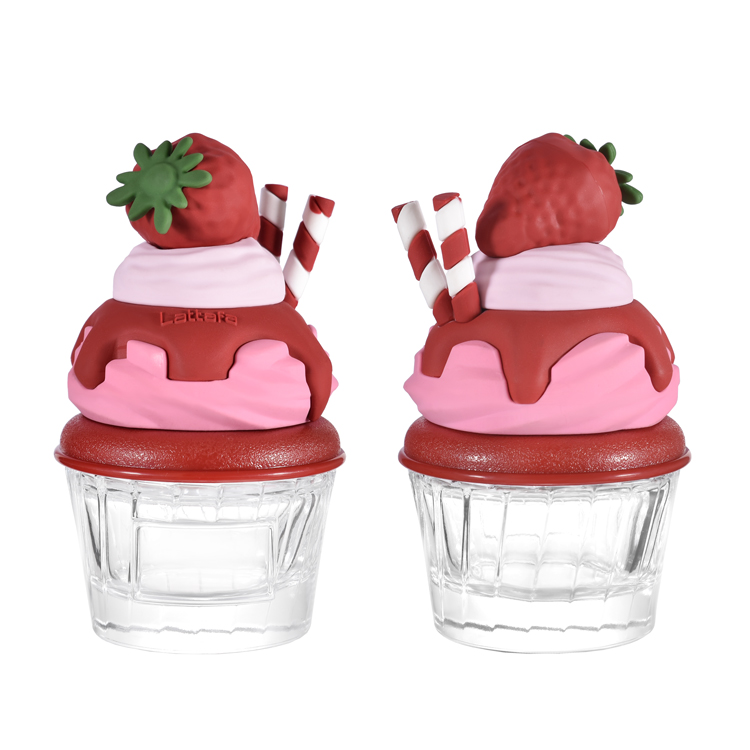 Botella de perfume creativa con forma de helado: bonito envase de fragancia de vidrio inspirado en un postre con tapa personalizada