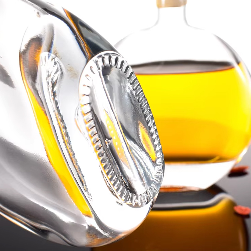 Botellas De Licor De Vidrio 250ml Transparente Redonda