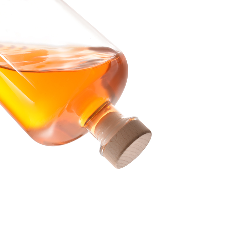 Botella de vidrio de ron al por mayor de 750 ml con corcho