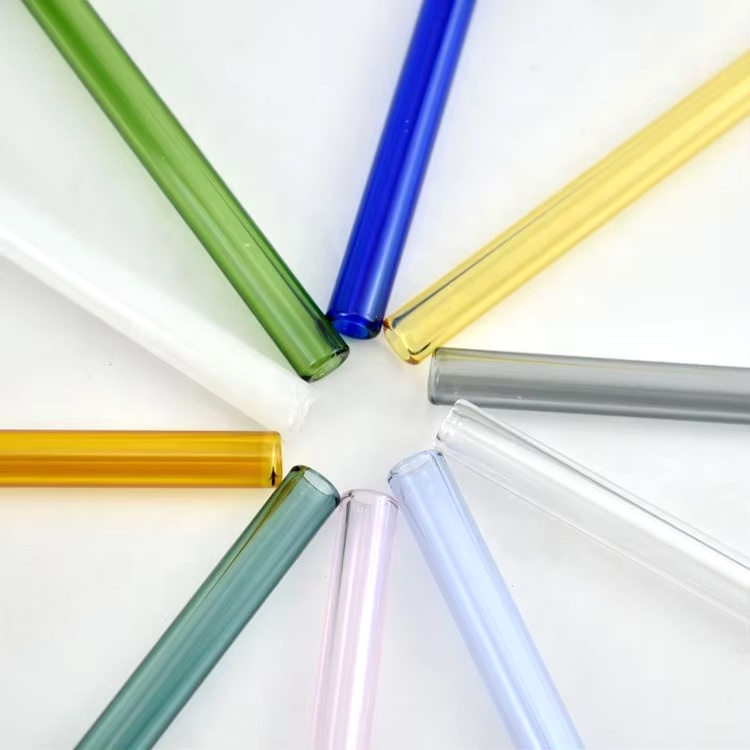 Pajita reutilizable para beber, pajita de cristal ecológica para té de burbujas, accesorios para barra de batidos, pajita