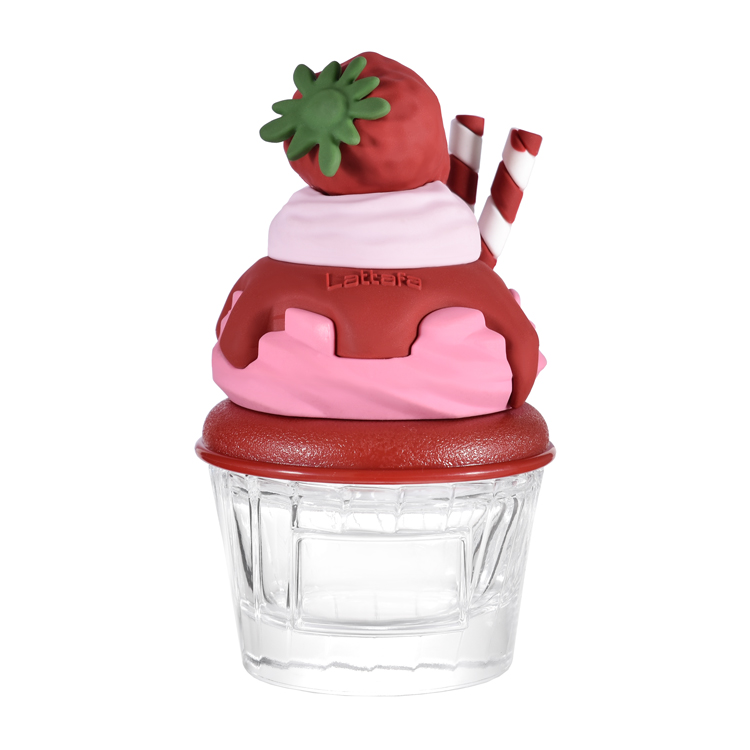 Botella de perfume creativa con forma de helado: bonito envase de fragancia de vidrio inspirado en un postre con tapa personalizada