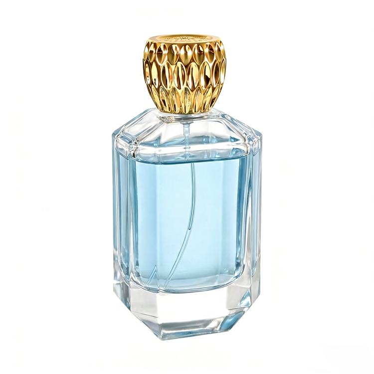 Botella de perfume de cristal de lujo de 30ml, 50ml, 100ml con tapas personalizadas, embalaje de fragancia vacío Premium