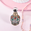 Botella de aceite esencial de Dubái, botella de Perfume Retro, contenedor de aceite esencial vacío con incrustaciones de diamantes de 15ml