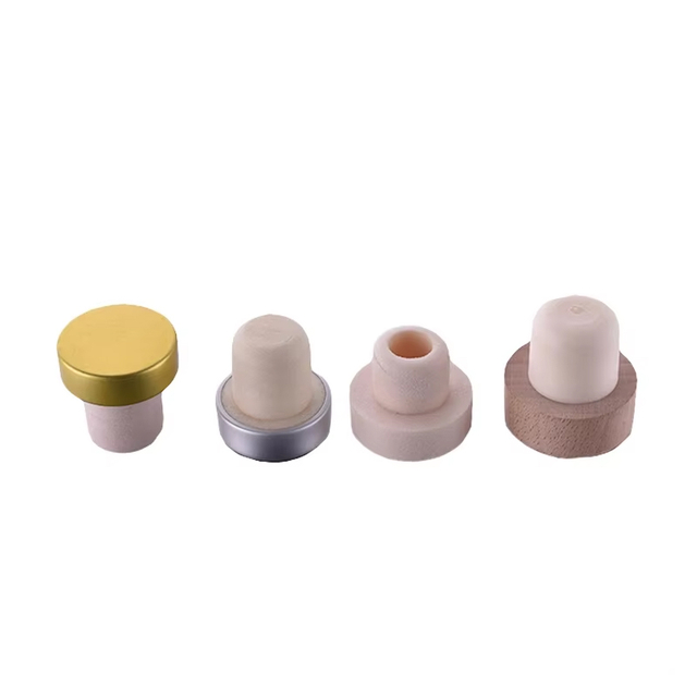 Tapa superior de barra en T de madera Tapa de botella de madera de licor de corcho sintético