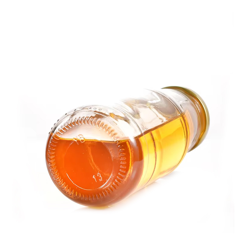 Botella de leche de bebida de vidrio vacía de forma redonda al por mayor de 350 ml 