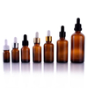 Botellas cuentagotas de vidrio ámbar de lujo de 5 ml, 10 ml, 15 ml y 20 ml con pipeta