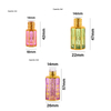 Botella octagonal de cristal 3ml 6ml 12ml con rodillo, botellas doradas de Attar de aceite esencial con revestimiento UV