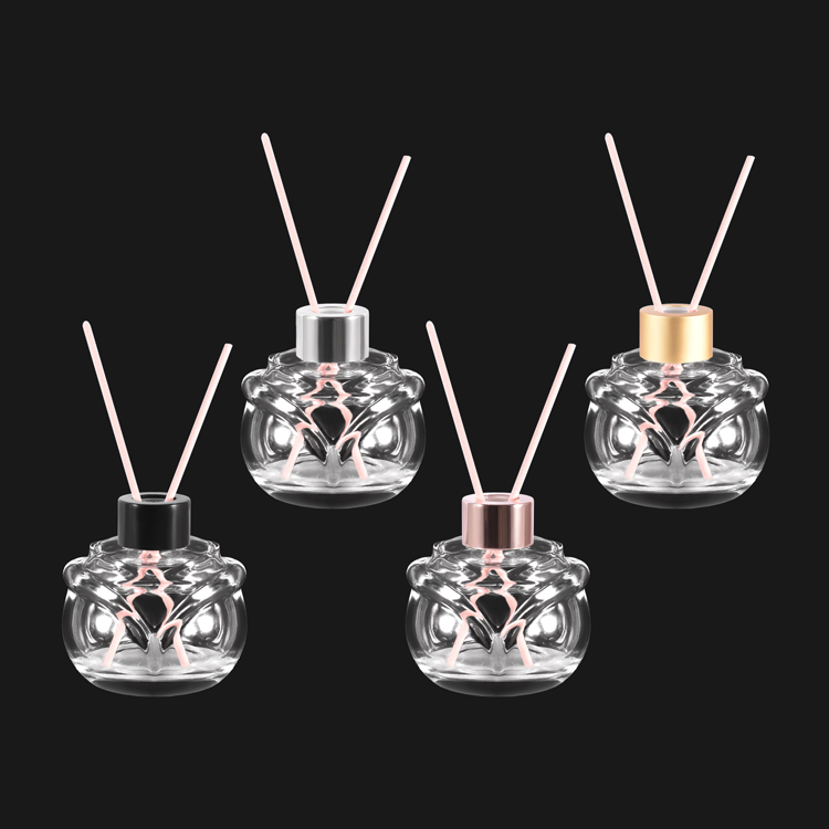 Botella difusora de caña de cristal con forma de rosa de lujo, botella decorativa para aromaterapia, fragancia casera