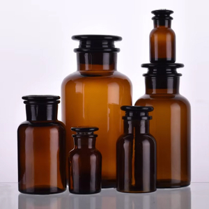 Botellas de boticario reactivo de vidrio químico transparente ámbar estilo vintage