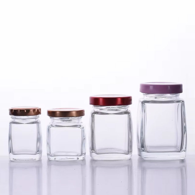 Contenedor de almacenamiento de alimentos de nido de pájaro de vidrio cuadrado con tapa sellada