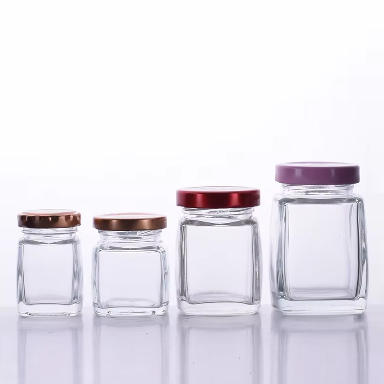 Contenedor de almacenamiento de alimentos de nido de pájaro de vidrio cuadrado con tapa sellada