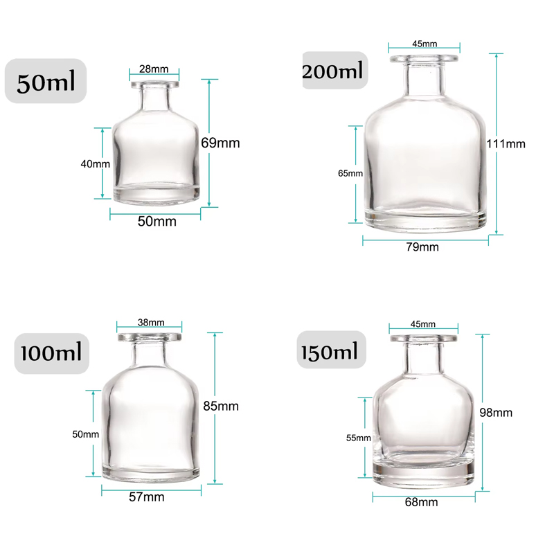 Vidrio de botella difusor de láminas de lujo esmerilado redondo de China