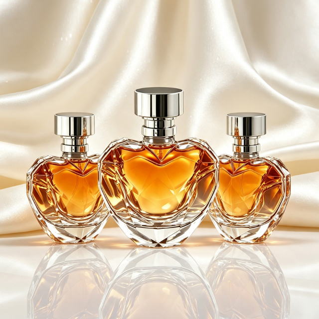 Empaquetado de encargo de lujo de la fragancia de la botella de perfume de cristal facetada en forma de corazón