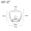 Comercio al por mayor Apple en forma de botella de perfume de vidrio de 100 ml con tapa dorada