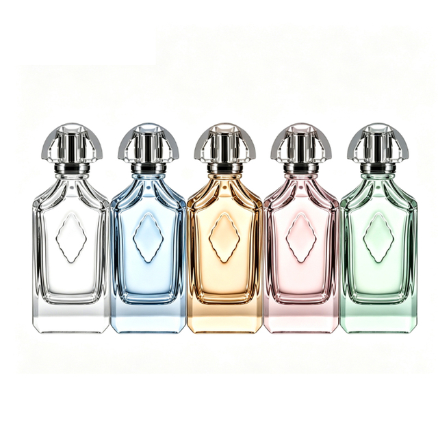 Fabricante de botellas de perfume de vidrio transparente de lujo, botellas de perfume vacías personalizadas, venta al por mayor, 100 ml