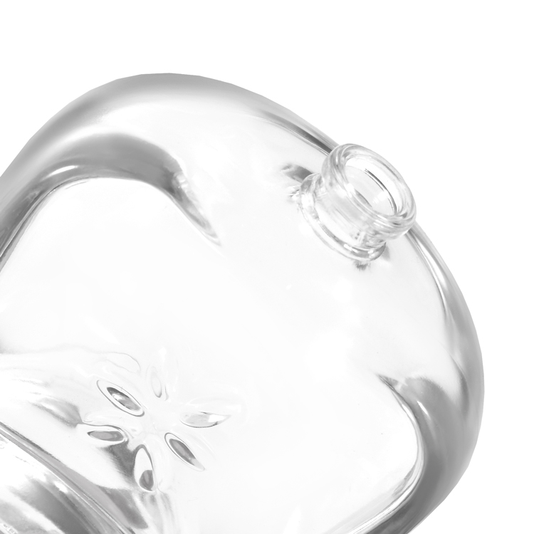 Comercio al por mayor Apple en forma de botella de perfume de vidrio de 100 ml con tapa dorada